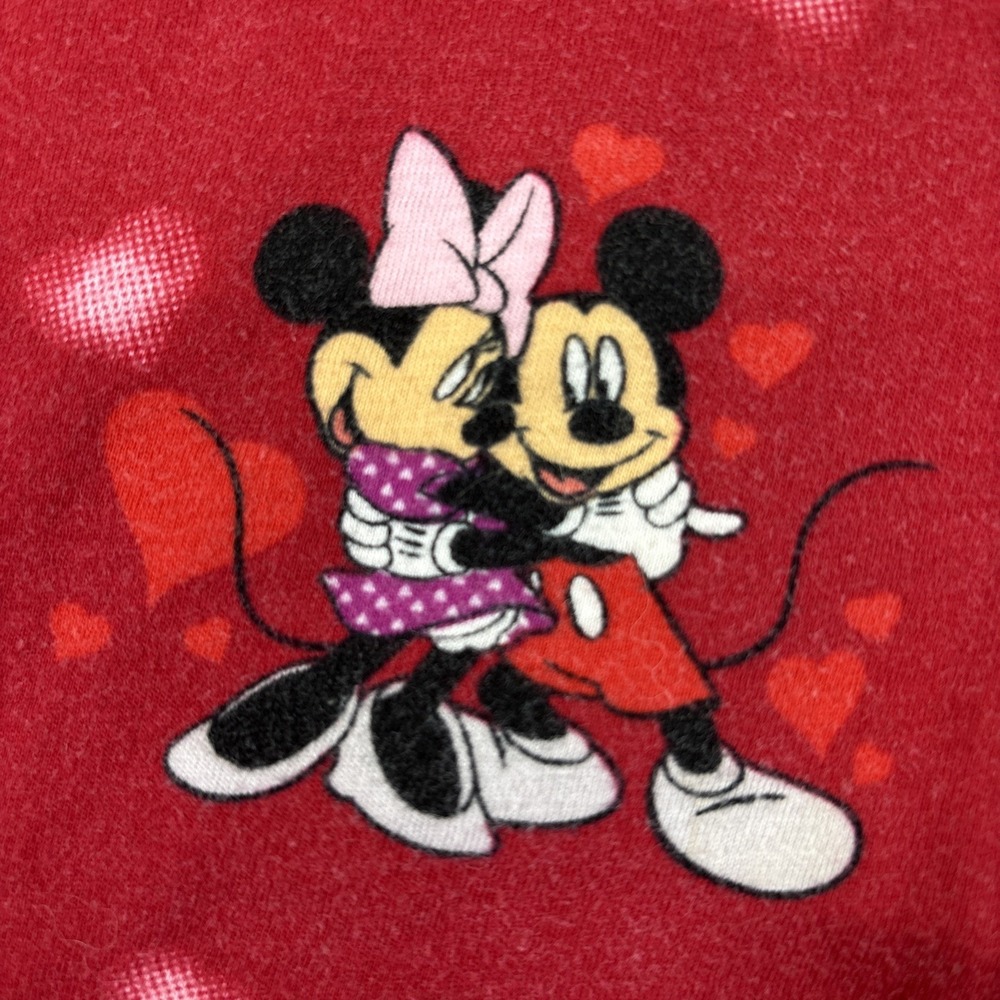 Disney Womens Red 100% Cotton Mickey Minnie True Love Pajama Lounge Pants Size M - Picture 4 of 6